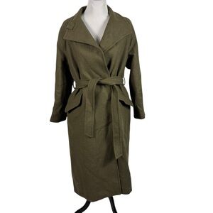 NWT MANGO Wool Blend Belted Coat Manteca Italian Fabric Abrigo Venus Women’s L